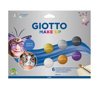 Pinturas para Cara y Cuerpo GIOTTO F476500 Metálicas 6 Unidades con Pincel y Esponja