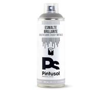 PINTUSOL Esmalte Brillante Antióxido Gris en Spray, Acabado Brillo, Resistencia UV Alta Opacidad, Directo Sobre Óxido Hierro Metal, Fácil Aplicación, Pintura Profesional Espray 400ml