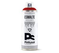 PINTUSOL Esmalte Brillante Rojo Señales en Spray RAL3001, Acabado Brillo, Resistencia UV Alta Opacidad, Fácil Aplicación Multisuperficie Madera Metal Plástico, Pintura Profesional Roja Espray 400ml