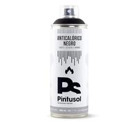 PINTUSOL Pintura Anticalórica Negra en Spray, Resistencia +500ºC, Acabado Mate, Alta Opacidad, Secado Rápido, Fácil Aplicación, Pintura Profesional Alta Temperatura Anti Calórica Espray 400ml
