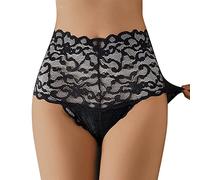 PINTUTU Braguitas Nuevas de algodón Puro para Mujer, lencería de Encaje, Talle Medio, ultrafinas, Transparentes, con Parte Inferior de Malla, Ropa Interior Femenina. Cómodo