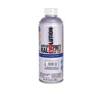 PINTY PLUS 95895 Pintura EN Spray Evolution Water-Based 520CC Aluminio Blanco, Metal, RAL 9006 White Aluminium, Único