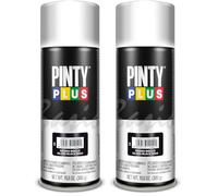 PINTY PLUS BASIC Pintura en spray Negro Brillo 9005, 400ml - 520cc (Paquete de 2)