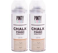 PINTY PLUS CHALK PINTURA EN SPRAY 520CC CK789 CREMA (Paquete de 2)