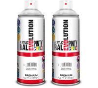 PINTY PLUS EVOLUTION 167 Pintura spray Acrílica Barniz Satinado 520cc Satin varnish S199, Estándar (Paquete de 2)