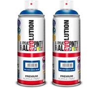 PINTY PLUS EVOLUTION 512 Pintura spray Acrílica Brillo 520cc Signal blue Ral 5005, Estándar (Paquete de 2)