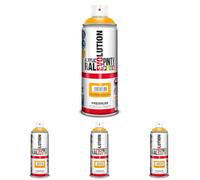 PINTY PLUS EVOLUTION 591 Pintura Spray Acrílica Brillo 520cc Melon Yellow, Amarillo Ral 1028, 0.6 (Paquete de 4)