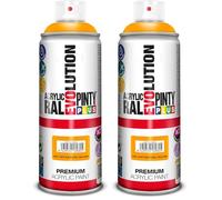 PINTY PLUS EVOLUTION Pintura spray Acrílica Brillo 520cc Daffodil yellow Ral 1007, 400 ml (Paquete de 2)