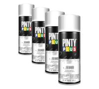 PINTY PLUS Pintura en spray BASIC 520cc Blanco Brillo 9010 (Paquete de 4)