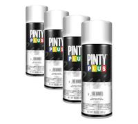 PINTY PLUS Pintura en spray BASIC 520cc Blanco Mate 9010 (Paquete de 4)