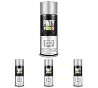 PINTY PLUS Pintura en spray BASIC 520cc Plata P150 (Paquete de 4)