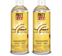 PINTY PLUS Pintura en spray TECH 520cc Galvazinc Oro G151 (Paquete de 2)
