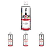 PINTY PLUS Pintura spray Acrílica Satinada EVOLUTION 520cc Satin white Ral 9010 (Paquete de 4)