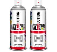 PINTYPLUS EVOLUTION Novasol M129407 - Pintura spray acrilica 520 cc plata purpurina, 0.6 (Paquete de 2)