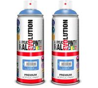 PINTYPLUS EVOLUTION Pintura Spray Acrílica 520cc Fluor F118, Fluorescente Azul, Estándar (Paquete de 2)