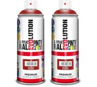 PINTYPLUS EVOLUTION Pintura spray Acrílica Brillo 520cc Ruby red Ral 3003 (Paquete de 2)
