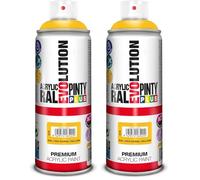 PINTYPLUS EVOLUTION SPRAY RAL 1003 AMARILLO SEÑAL 400ML (Paquete de 2)
