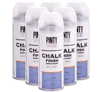 Pintyplus Pintura en aerosol con acabado de tiza ecológica, a base de agua, secado rápido, cobertura superior, 400 ml, caja de 6, azul índigo