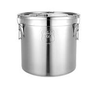 Pinuox Cubo de cocina con tapa, bidón hermético, recipiente para cereales de alimentos, acero inoxidable, 6 L, 12 L, 21 L, 33 l, para guardar todo tipo de alimentos secos y húmedos (21 L)