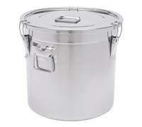 Pinuox Cubo de cocina con tapa, bidón hermético, recipiente para cereales de alimentos, acero inoxidable, 6 L, 12 L, 21 L, 33 L, para guardar todo tipo de alimentos secos y húmedos (33 L)