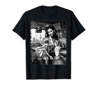 Pinup Girl - Camiseta para Hombre, Sexy, Morena, Camarera, Pin up BW Camiseta