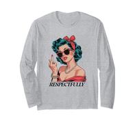 Pinup Girl Saying No, diseño Retro, Atrevido y Divertido Manga Larga