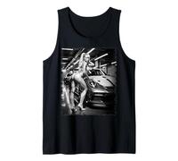 Pinup Girls & Exotic Cars Tee Sexy Blonde Girl & Exotic Car Camiseta sin Mangas
