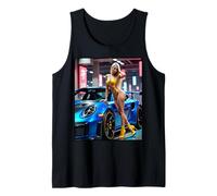 Pinup Girls & Exotic Cars Tee Sexy Blonde Girl & Exotic Car Camiseta sin Mangas