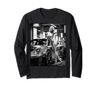 Pinup Girls & Exotic Cars Tee Sexy Blonde Girl & Exotic Car Manga Larga