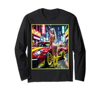 Pinup Girls & Exotic Cars Tee Sexy Blonde Girl & Exotic Car Manga Larga