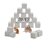 PINVNBY 20 bloques de lava Rbbits, bloque de lava chinchillas para hámster, piedra mineral, animales pequeños, piedras de calcio, piedra pómez, dientes de molienda, juguete masticable para conejos,