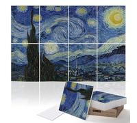 PINWELIFE® Paneles Acústicos de Arte en la Pared, Paneles Fonoabsorbentes para Casa/Oficina, Absorción Decorativa y Amortiguación, Cancelación de Ruido y Eco (La Noche Estrellada de Vincent Van Gogh)