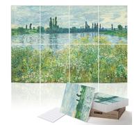 PINWELIFE® Paneles Acústicos de Arte en la Pared, Paneles Fonoabsorbentes para Casa/Oficina, Absorción Decorativa y Amortiguación, Cancelación de Ruido y Eco (Riberas del Sena de Claude Monet)