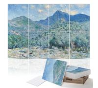 PINWELIFE® Paneles Acústicos de Arte en la Pared, Paneles Fonoabsorbentes para Casa/Oficina, Absorción Decorativa y Amortiguación, Cancelación de Ruido y Eco (Valle Buona de Claude Monet)