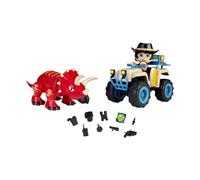 Pinypon Action 700016772 Wild Quad con Dino, Set Que Incluye un vehículo de Juguete, un Styracosaurus Rojo y un muñeco Pinypon Explorador para el Quad, para niños Desde 4 años de Edad, Multicolor