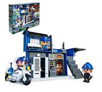 Pinypon Action - Comisaría de Policía, Set de Juguete con Muchos Accesorios y Espacios, cuartel, celda y helipuerto, una Figura de Policía y una Moto de Juguete, Desde 4 años, Famosa (700017039)