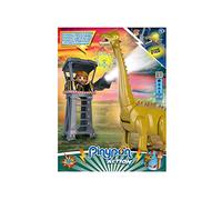 Pinypon Action - Diplodocus y Torre de Vigilancia, Playset con Luz y Figuras de Acción Explorador y Muñeco Dinosaurio de Juguete con Ojos Que Brillan en la Oscuridad, Juego Desde 4 Años, Famosa
