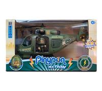 Pinypon Action - Helicóptero de Las Fuerzas Especiales, vehículo con polea y Luces, 1 Figura de Pinypon y más de 8 Accesorios, Juguete complementario, Desde 4 años, Famosa (PNC51000)