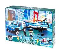Pinypon Action - Pickup de Policía con Lancha para niños y niñas de 4 a 8 años, Multicolor (Famosa 700016265)