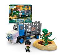 Pinypon Action - Rescate del Dinosaurio Dilophosaurus, Set con un camión de Juguete, Figura de Explorador, muñeco Dino Que escupe Agua Cuando aprietas, Base del Pozo y Arena mágica, Famosa