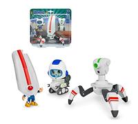 Pinypon Action - Robots Space Pack, 3 Figuras Diferentes, 2 Robots espaciales y un muñeco Astronauta, con Piezas Desmontables e Intercambiables, para niños y niñas Desde 4 años, Famosa (700017340)