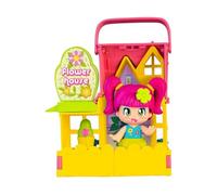 Pinypon, Casita de Las Flores, casita de Juguete Plegable, de Color Amarillo y Rosa, con Accesorios, Decoraciones para Jugar y una Mini muñeca, para niños y niñas Desde 4 años, Famosa (PNY26100)