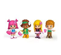 Pinypon - Friends Set, Pack 4 Figuras,muñecas de la Serie, Michelle, Tasha, Julia y Will, con 2 Accesorios, para niños y niñas Desde 4 años, PINY Institute of New York,Famosa (PNP02000)