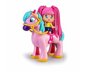 Pinypon - Pony Melena al Viento con Figura, Gama Pelazo Estilazo, los Dos muñecos Tienen el Pelo de Material blandito y Estirable, para niñas y niños Desde 4 años, Famosa (700017180)