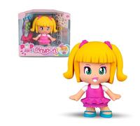 Pinypon - Pop & Art, Figura de 17 cm para Decorar y Personalizar con Accesorios, Pegatinas, Purpurina, Trenzas, Telas, Incluye un Bolígrafo de Purpurina Morada y Diamantes, +4 años, Famosa (PNY56000)