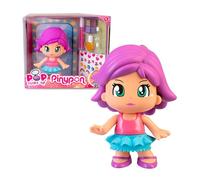 Pinypon - Pop & Make Up, Figura de 17 cm para Maquillar, Decora sus Uñas o Cara con Pegatinas, Incluye Pintura Especial para el Pelo y sus Vestidos, Pintura se Puede Quitar, +4 años, Famosa (PNY70000)
