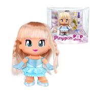 Pinypon Pop & Shine Cuentos, Figura de 17 cm para Peinar, Pelo Real para Decorar y Convertir tu Figura en Princesa, Incluye Bolígrafo con Purpurina, Cristales y Peine, +4 años, Famosa (PNY79000)