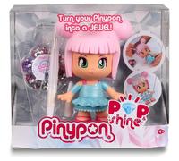 Pinypon Pop Shine , Muñeca de 17 cm para Personalizar con 500 Cristales Brillantes de 7 Colores Diferentes, Famosa PNY57000