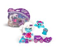 Pinypon - Terrific My Monsters & Me, pack figura chica fantasma con sus 3 mascotas y carrito de paseo, muñeco con Decoraciones Que Brillan en la Oscuridad, para niños y niños +4 años Famosa (PNY55000)