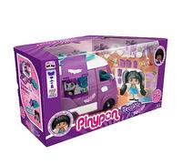 Pinypon - Terrific Van, Caravana de Juguete Morada, se transforma en Barca con tobogán, Accesorios Que Brillan en Oscuridad y 2 Tablas de Surf, 1 Figura de Momia, Desde 4 años, Famosa (PNY49000)